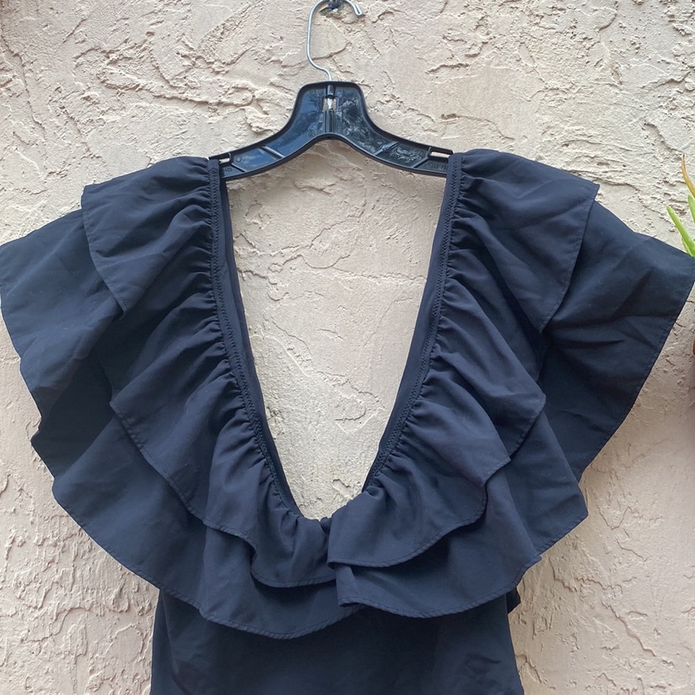 Zara Sleeveless V-Neck Ruffled Swimsuit - M - Picture 2 of 12